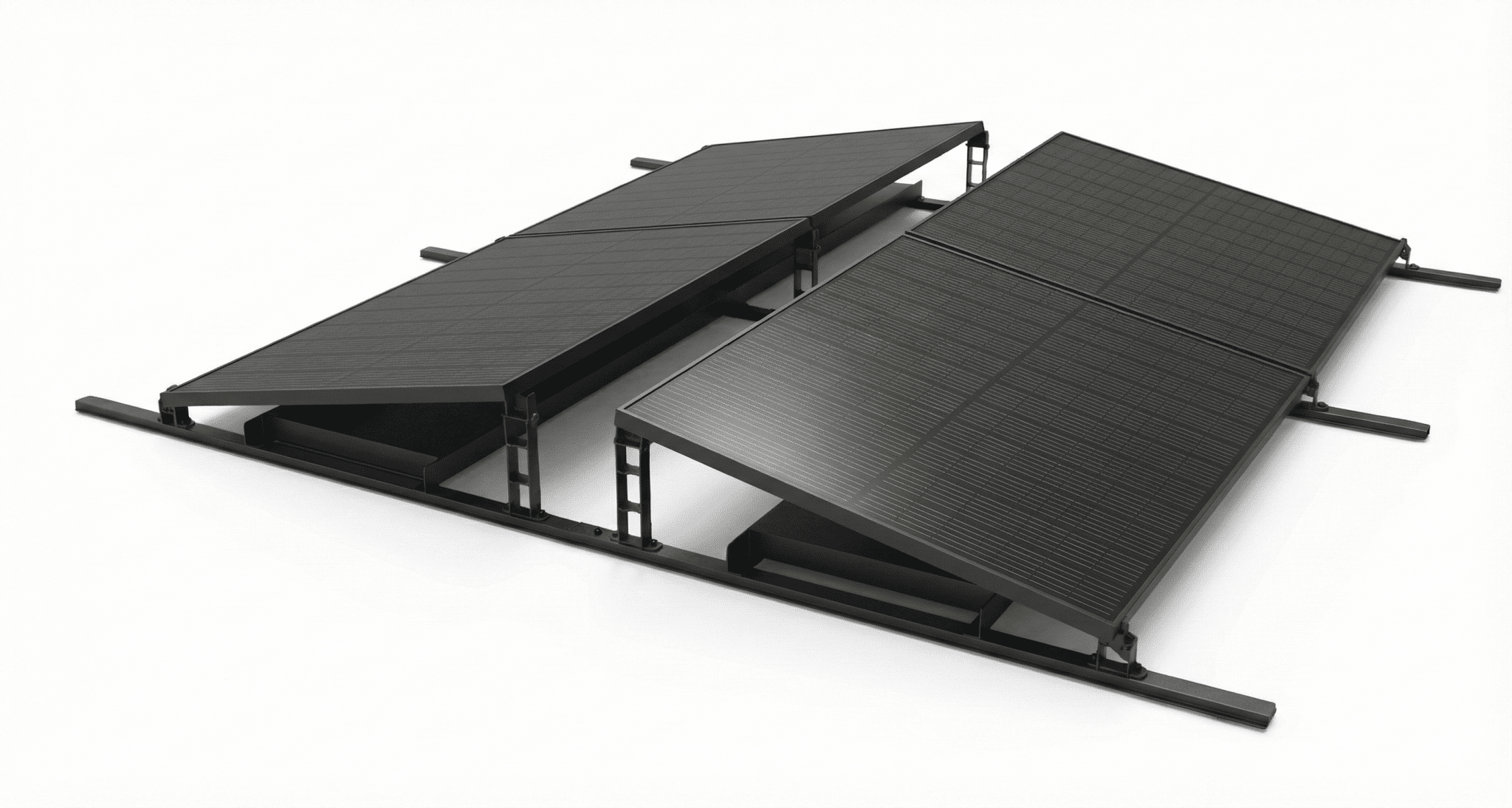 Flachdach Unterkonstruktion Ost - West – für 2–8 Solarmodule - Balkon - Energie