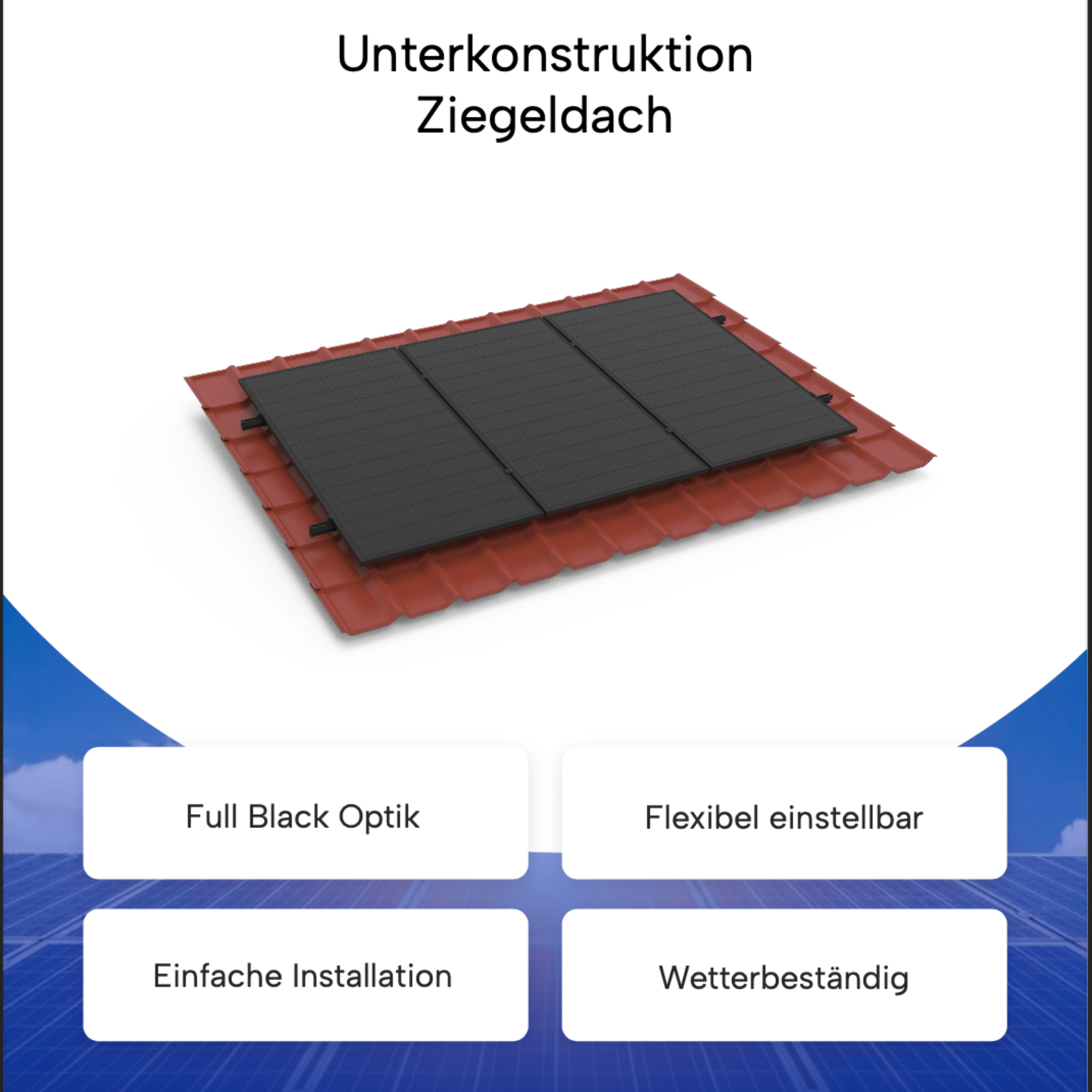 Ziegeldach Unterkonstruktion – für 2–8 Solarmodule - Balkon - Energie